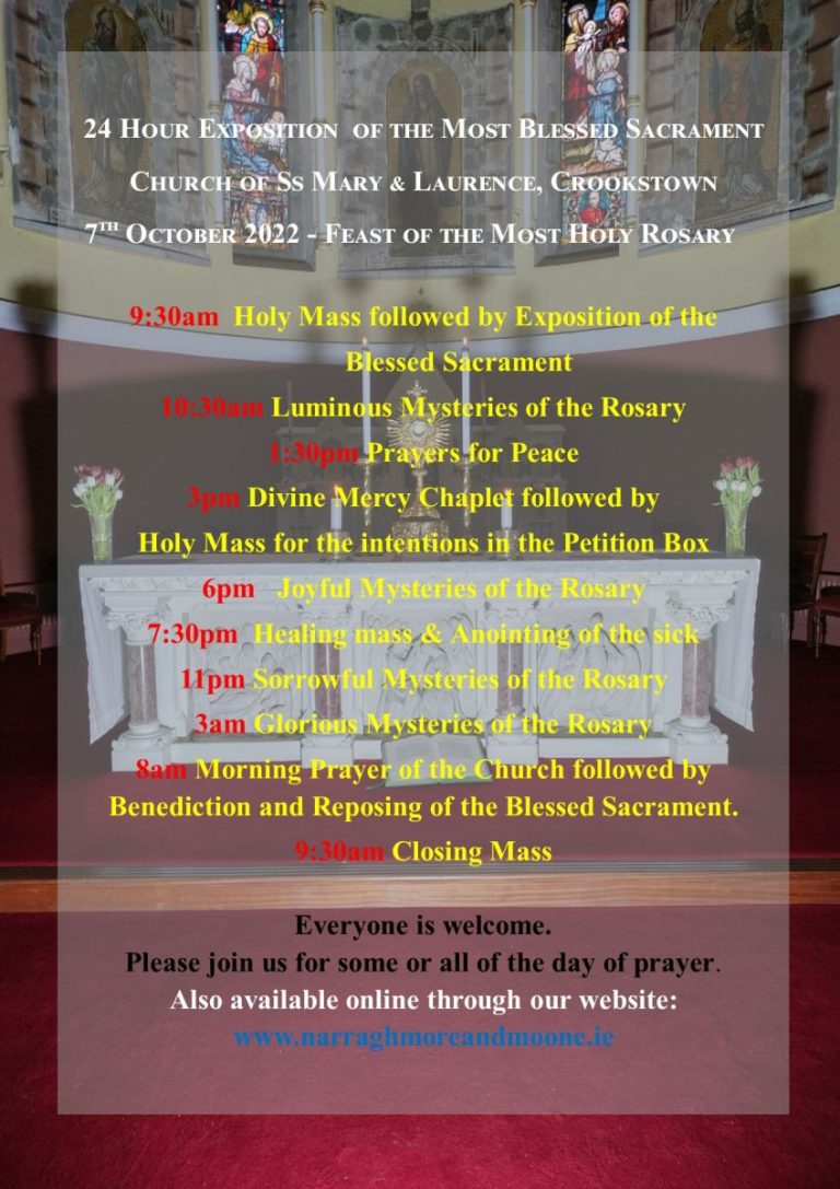 24 Hours of Adoration and Exposition of the Most Blessed Sacrament ...